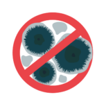 Icon showing mold and mildew prevention responsibilities for residents.